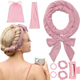 Rizos Sin Calor, Kit de Ondas Sin Calor Con Pinzas y Coletero, Rizador Natural de Onda Suave Sin Daños en el Que Puedes Dormir