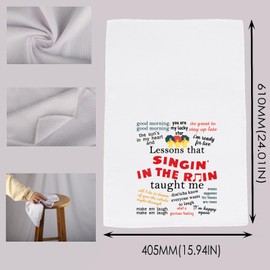 MNIGIU Musical Inspired Gift Musical Quote Gift Musicals Dish Kitchen Towel for Theatre Fan (Rain Towel)