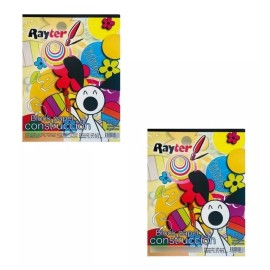 Barrilito 2 Blocks De Papel Construcción Con 10 Colores, 50 Hj Carta