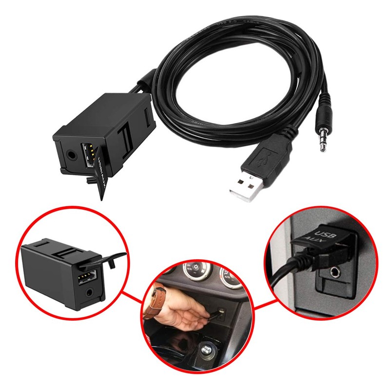 CHELINK USB AUX Flush Mount - Car Dashboard Panel Jack