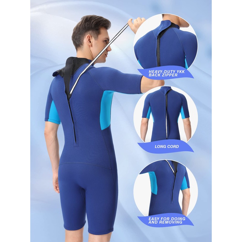 FLEXEL Shorty Wetsuit for Men and Women, 2mm 3mm Neoprene