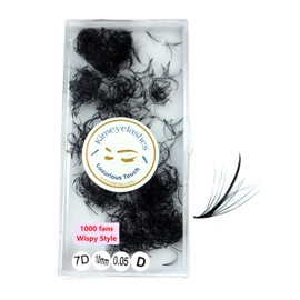 Premade Wispy Fans EyeLash Extensions Spikes 5D 7D 1000 Promade Fan Mixed Lengths 9mm-16mm Curl D - C Professional Volume Lash (0.05 7D D 14mm)