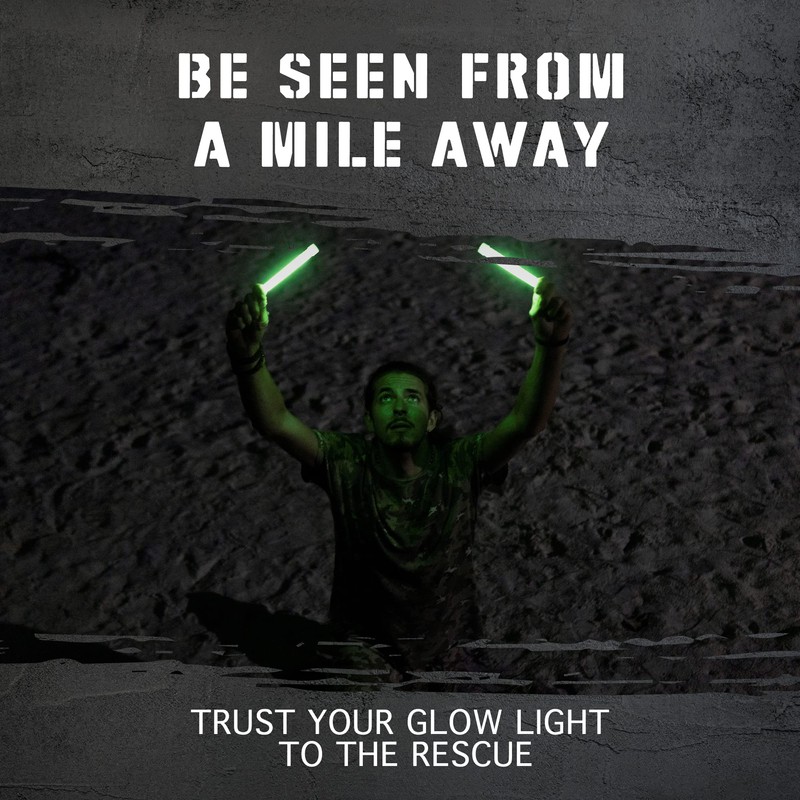 100 Ultra Bright Emergency Glow Sticks - Individually Wrapped Long