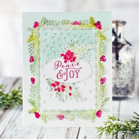 Ammsochy Cutting Dies 3D Background Frame Metal Stencils Scrapbooking Tools DIY Craft Carbon Steel Embossing Template for Paper Card Making Album Arts Supplies (Frame 7-Winter Snow 10x12.9cm)