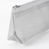 Unmarked Pencil Case with Gusset, Nylon Mesh Material, gray