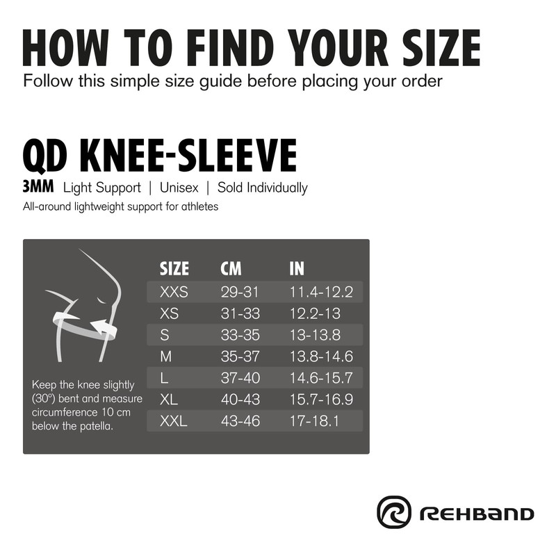 Rehband QD Knee Support, Knee Support, 3 mm Neoprene, Knee