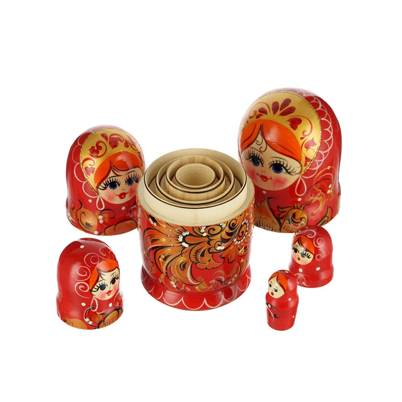 5 pcs Wooden Dolls Set