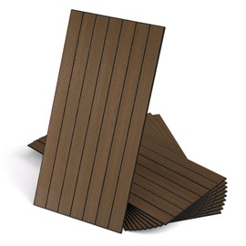 WADILE Peel and Stick Wood Slat Wall Panels 12x24in PVC 10 Pack