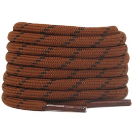 DELELE 2 Pair Thick Round Climbing Shoelaces Red Brown Black Dots Hiking Shoe Laces Boot Laces 45 inch