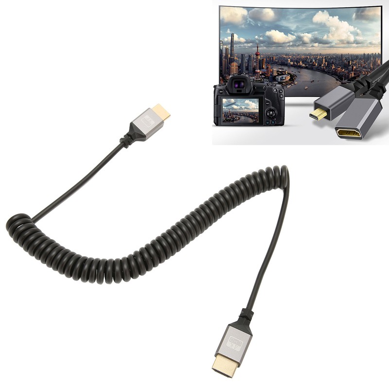 HD Multimedia Interface Coiled Cable High Speed 4K 60Hz Male