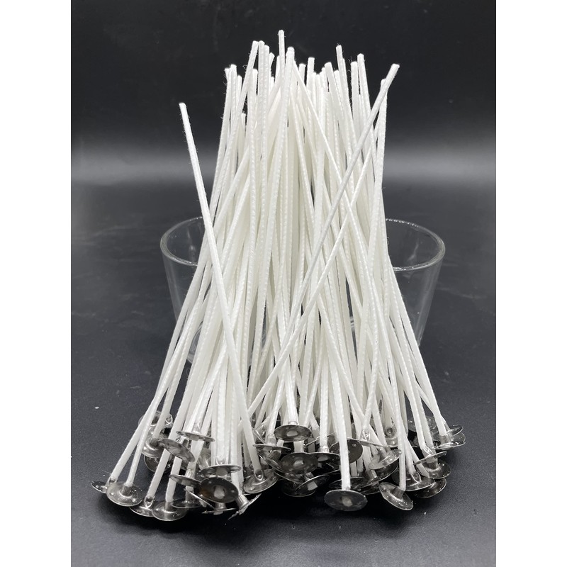 Beesworks 100 Piece Cotton Candle Wick 6" Pre-Waxed for Candle