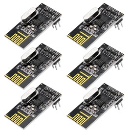 Pack of 6 NRF24L01+ 2.4G Wireless Transceiver Module, QIQIAZI NRF24L01 Wireless Transceiver Radio Transceiver Module RF PI ARM Model Wireless Communication Module Upgrade 200M