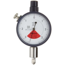 Mitutoyo 2910S-10 Dial Indicator, #4-48 UNF Thread, 0.375" Stem Dia., One Revolution Type, Lug Back, White Dial, 4-0-4 Reading, 2.244" Dial Dia., 0-0.008" Range, 0.0001" Graduation, +/-0.001" Accuracy