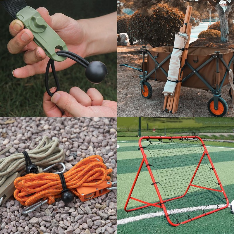 JunGG Elastic Bands with Ball Black (12, 20 cm)