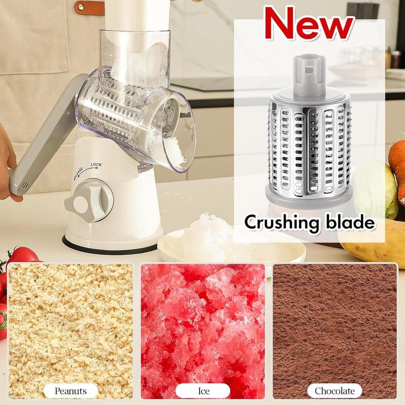 Ourokhome Rotary Cheese Grater with 5 Interchangeable Blades Kitchen Utensils