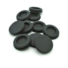 Solid Rubber Grommets for 35mm Panel Hole - Rubber Hole Plug fits 3mm Thick Panel - Flush Plug - Black Rubber Grommet Without Hole - Panel Plug - Solid Rubber Grommet Plugs - Blanking Plug (5)