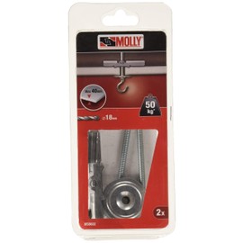 Molly Hollow Metal Cavity Ceiling Swing Toggle Hook, M6 x 85 mm - Pack of 2