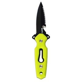 SpearPro Ranger Dagger Knife - Teflon Coated Stainless Steel 3.5" - Mount on Weight belt or Leg - Spearfishing, Hunting, Scuba Diving, Snorkeling, Hunting, Camping, Kitchen Knife (Lime Green)