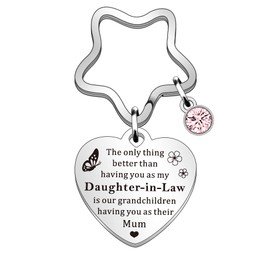 QMVMV Daughter-in-Law Gifts Daughter-in-Law Keyring Christmas Birthday Wedding Gift for Daughter in Law
