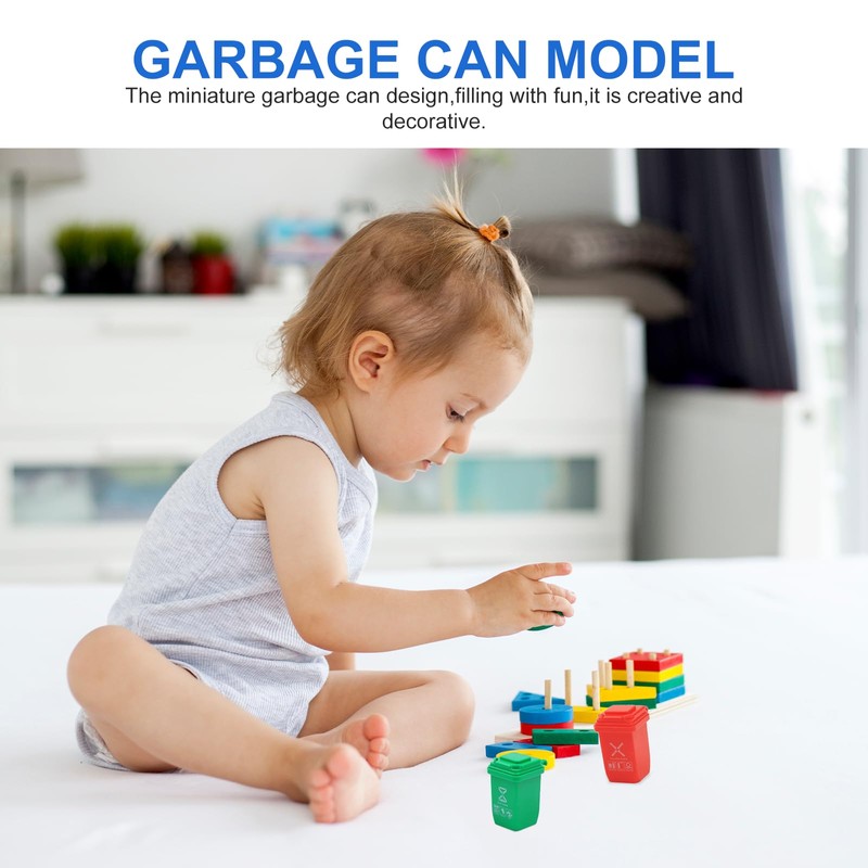 10 PCS Miniature Trash Can Set - Realistic Garbage Bin