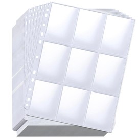 REIYAIBA Trading Card File Binder (Double Sided Storage & 30 Pieces), Supports 2 Holes, 3 Holes, 4 Holes, 9 Pockets, Transparent Collection, Album, Case, Trading Card Holder, Collecting Trading Cards,