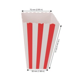 JAPCHET 96 PCS Popcorn Boxes, Striped Paper Popcorn Favor Boxes, Popcorn Carton Containers for Movie Night, Birthday, Party