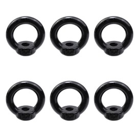 Risbay Lifting Eye Nut Stainless Steel 304,6PCS 5/16" UNC(M8) Heavy Duty Marine Grade, Hardware Ring Shaped Eye Bolt-Black