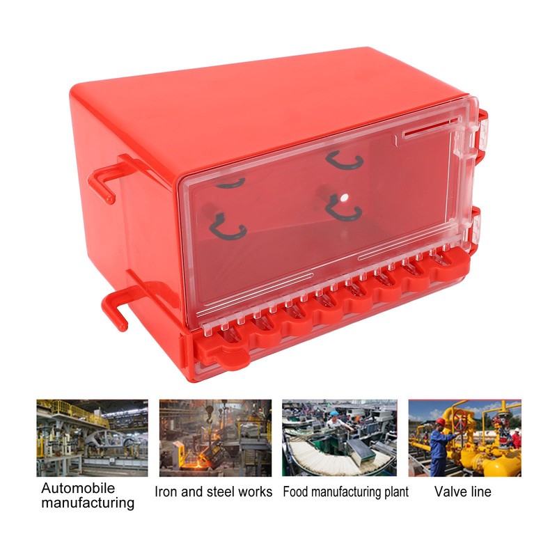 NOENNULL Lockout Tagout Box,Portable Safety Group Padlock Box Wall Mount