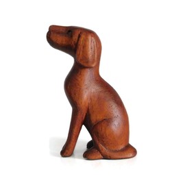 Brave Wings Hand Carved Wooden Dog ~ Loyal Patient Dog waits for Mum and Dad ~ Ornament Sculpture Figurine Statue Unique Table Decoration Home Decor ~ 5161
