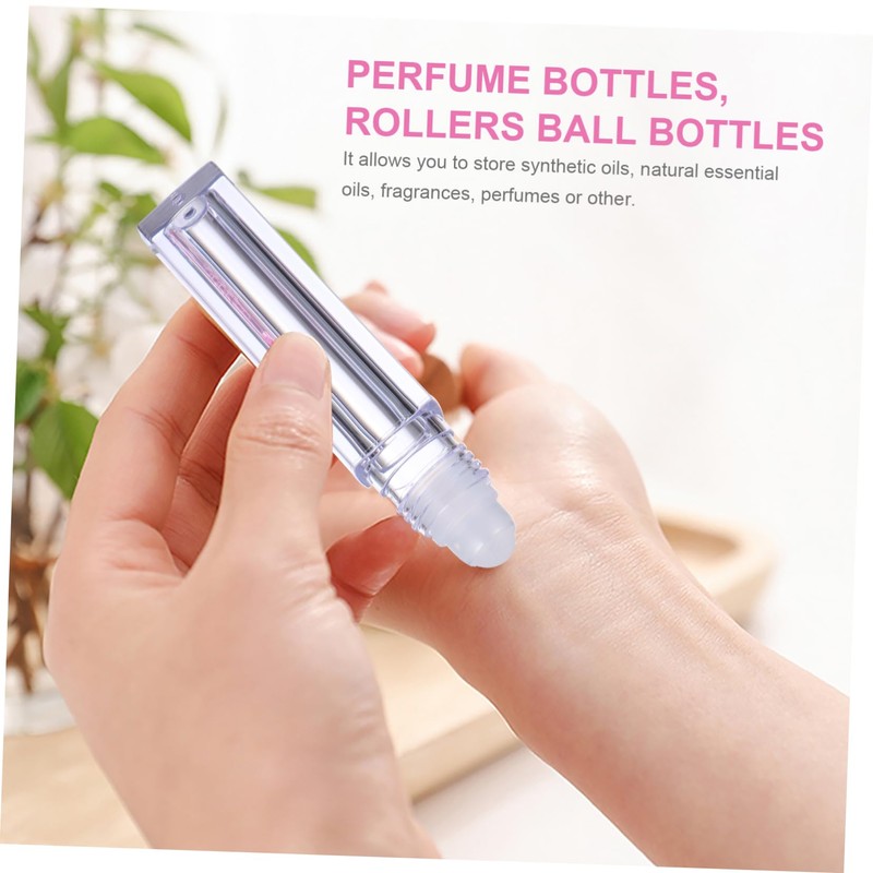 Healvian 10-Pack 6.5ML Square Plastic Roller Bottle Set Refillable Essential