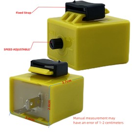 LK 2Pcs 2-Pin Speed Flasher Relay for DC 12V Adjustable Electronic Relay Motorcycle LED Turn Signal Hyper Indicator Flasher Relay