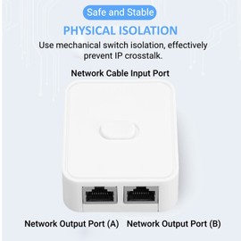 Yunseity Gigabit Network Switch, 2 Port 10/100/1000Mbps 2 In 1 Out 1 In 2 Out Home Network Hub RJ45 Network Splitter Adapter