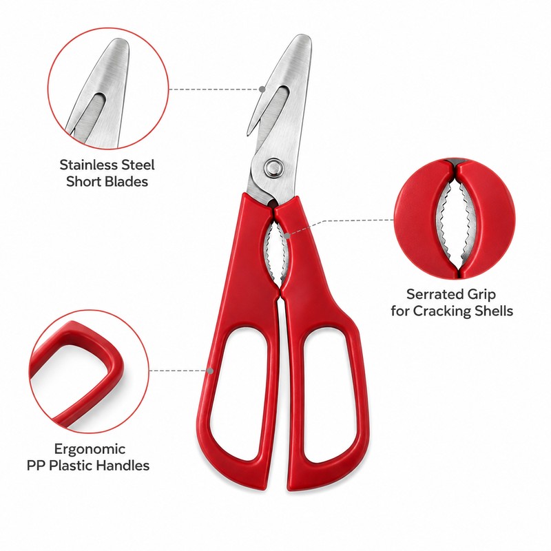 Detachable Seafood Scissors for Crab & Lobster – 2Cr14 Stainless