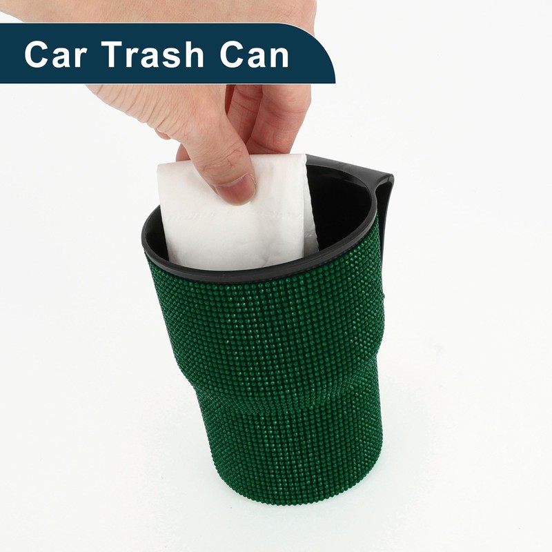 TUCKBOLD Car Trash Can Portable Front Seats Trash Bin Green