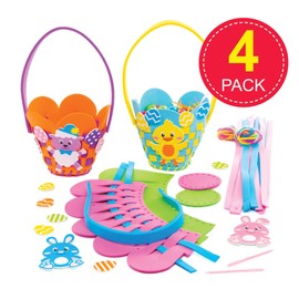 Baker Ross Easter Weaving Baskets, Pack of 4, Easter Crafts, Crafts for Kids (AT453)