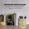 Metal Assembled Pen Holder Gold Hollow Pattern Flamingo Surfaces Plating