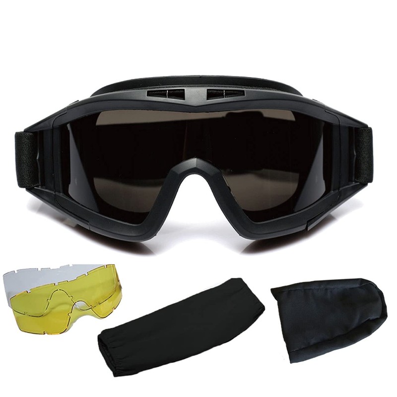 [Felimoa] Survival Game Goggles Tactical Camouflage Anti-Fog 3 Lens Set