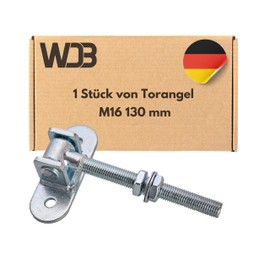 WDB - Gate Rod Adjustable Screw-On Plate - Garden Gate Hinges - Heavy Duty Hinges - Gate Hinges Hanging Hinges - Adjustable Gate Hinge M16 130 mm