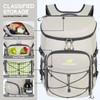 N NEVO RHINO Backpack Cooler, 36 Cans, Light Gray, Nylon,