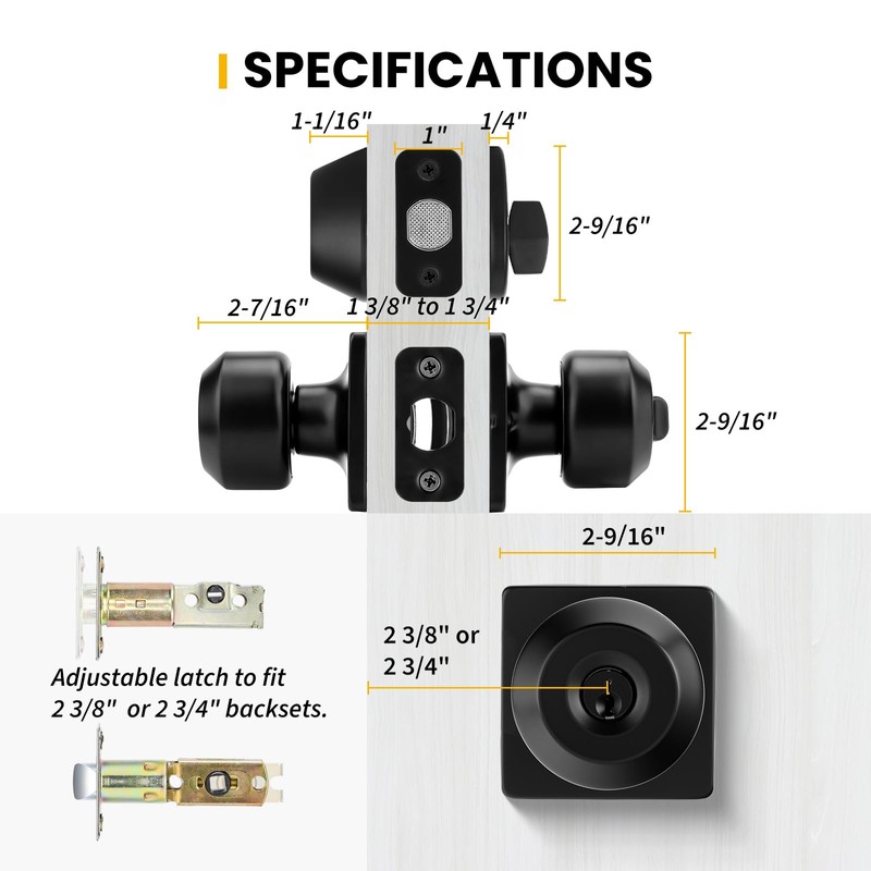 goldenwarm Exterior Deadbolt and Keyed Entry Door Knob Set, Key