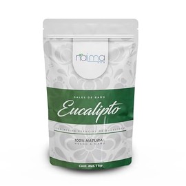 NAIMA Sal Epsom Eucalipto, 1kg | Sulfato de Magnesio 100% Puro y Vegano | Baños Relajantes y Terapéuticos con Aroma a Eucalipto| Ideal para Cuidado de Piel y Pies | Sin Colorantes Artificiales