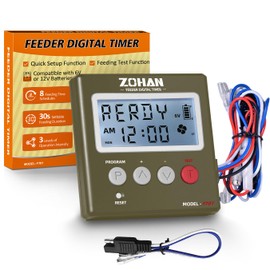 ZOHAN FT01 Deer Feeder Timer - Universal 6V/12V 24h Automatic Deer Feeder Kit, Quick Program Function, DIY 8 Feeding Schedules, Control Motor Speed & Feeding Time, Perfect for Hunting, Wildlife, Farms