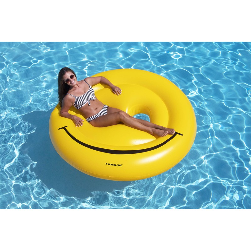 Swimline Smiley Face Pool Float , Yellow