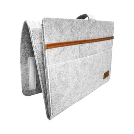 DUINIU 1 Piece Felt Bedside Storage Bag, Bedside Organizer, Sofa Stand, Bedside Pocket, Hanging Storage Bag to Store Various Accessories and Items (Light Gray)
