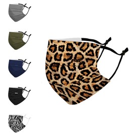 - Kids’ Premium Community Mask, Everyday Mouth and Nose Mask, Washable up to 90°, Easy to Fit, Nose Clip and Filter Bag, Oeko-Tex 100, Reusable - leopard