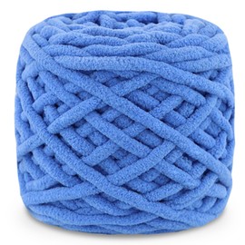 MESTOON 1/4/9 Pack Chunky Chenille Yarn 100g/3.05oz Thick Soft Velvet Baby Yarn for Crocheting Hand Knitting Sweater Scarf Blankets DIY Craft (Sky Blue, 1 Pack)