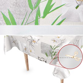 Washable Oilcloth Tablecloth 120 x 140 cm Cut Edge Orchid Spa Easy Care