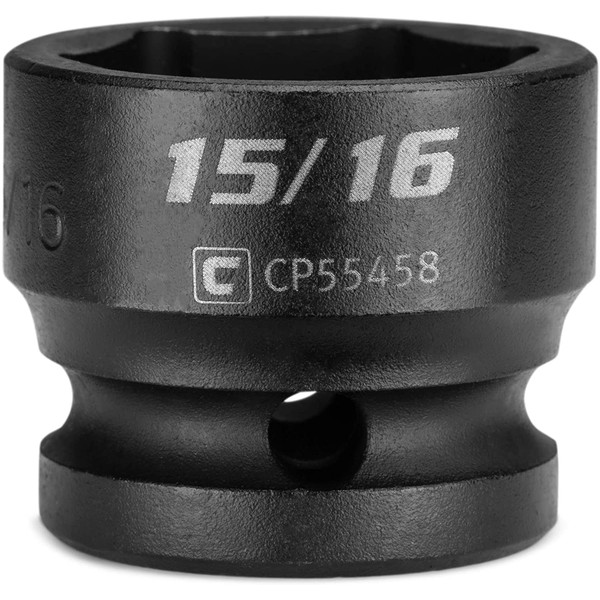 Capri Tools 15/16 in. Stubby Impact Socket, 1/2 in. Drive, 6-Point, SAE (CP55458)