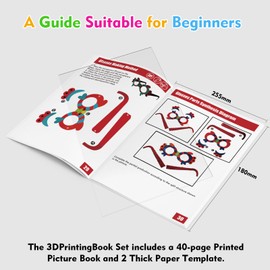 MOCOBO 3D Printing Drawing Book, 40 Colorful Patterned Thick Paper Templates, Reusable, with 2 Clear Plate, DIY Drawing Book, Gifts for Kids