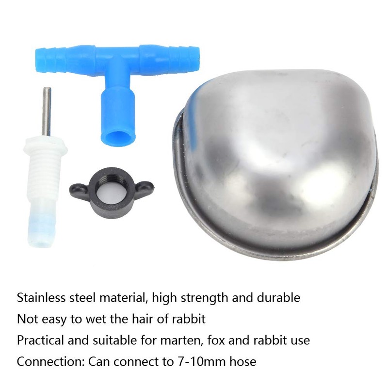 10Pcs Rabbit Drinking Water Bowl, Stainless Steel Rabbit Drinker, Rabbit